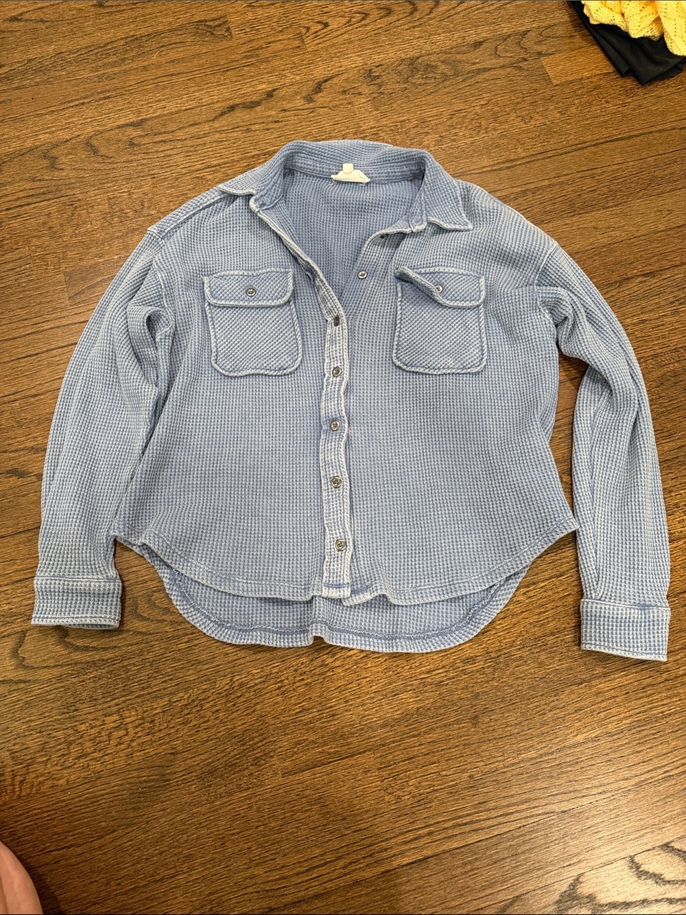 Hippie Rose Light Blue Waffle Button-Down Shirt